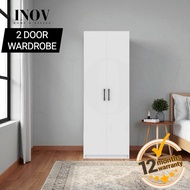 [INOV] 2-Door Wardrobe with Shelves & Storage | Height 178CM | Cabinet Almari Baju