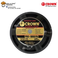 Crown PRO-1860PA 18'' Professional Instrumental Speaker (1000 Watts)