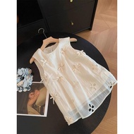 KATUN TOP 4999 WOMEN'S SLEEVELESS BROCADE COTTON TOP WOMEN'S CASUAL COTTON BLOUSE