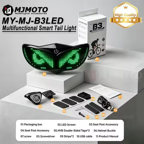 Universal LED Helmet Display LED Motorcycle Helmet Tail Light Helmet LED Warning Light Bike LED Scre