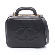 【二手】香奈兒 (Chanel) Coco Mark Vanity 2WAY 手提包，黑色魚子醬紋小牛皮（粒面小牛皮）女士單肩包