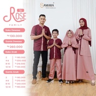 BD736 Sarimbit Baju Muslim Couple Keluarga Lebaran 2022 Rose Maroon