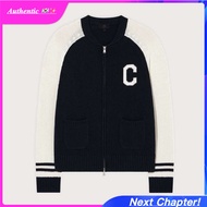 NC2 COVERNAT Women C Logo Varsity Zip-up Cardigan C02601KT72 K-FASHION VARSITY KNIT ZIP JACKET