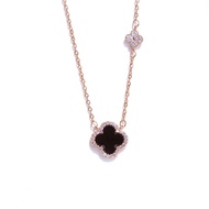 Panlandwoo - Kalung Rhodium Wanita Black Berry Diamond Adjustable