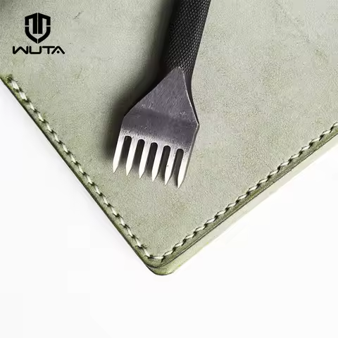 WUTA Leather Craft Hole Punch leather craft Tools Diamond Point Black Pricking Iron Leather Chisel S