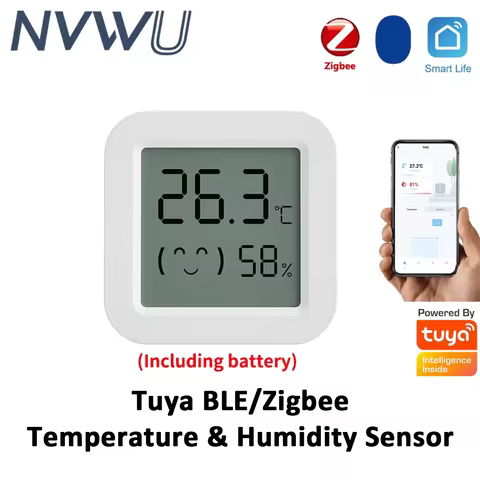Tuya Zigbee Temperature Humidity Sensor Fridge Sensor Mini LCD Digital Display Bluetooth-Compatible 