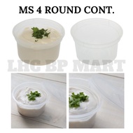 [LHC] MS 4 ROUND CONTAINER WITH LID 100PCS  / BEKAS DADIH 4OZ / 4OZ DISPOSABLE PP ROUND CONTAINER