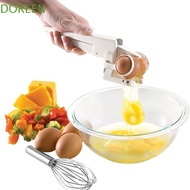 DOREEN Egg Separator, White Plastic Egg Shell Cracker, Handheld Egg Breaker For Breaking Egg
