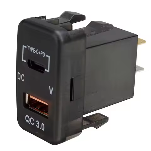 Car Fast Charger Adapter QC3.0 Dual USB Quick Charger Socket with Voltmeter for Toyota Land Cruiser 