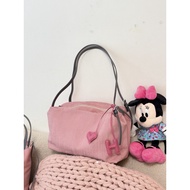K3355 ŌKYLA Vintage Washed denim fabric X microfibre leather large capacity bowling tote bag