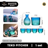 Borosilicate Glass Pitcher Teapot Japanese Style Pot Hammer Borosilicate Glass (1 Set of 6)
