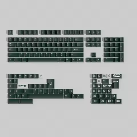 PBT Emma Theme Keycaps PBT Dye Sublimation Green White Key Caps Cherry Profile Keycap For Mechanical