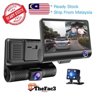 🔥READY STOCK🔥1080P HD 3 Lens Car DVR Dash Cam DVR Recorder