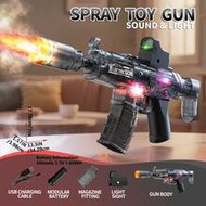MP5 Spray Gun, Sound & Light Spray Toy Gun ONE-CLICK LINKAGE FORLOADING For Boys & Girls, Fun Outdoo