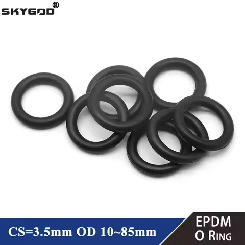 10/50Pcs EPDM o Rings CS 3.5mm OD 10 ~ 85mm Acid and Alkali Resistance Water Resistance Friction Res