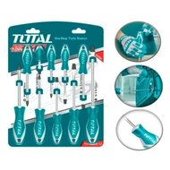 Total ไขควงชุด ( ปากแบน + ปากแฉก ) 6 ตัวชุด รุ่น THT250606 ( Screwdriver Set ) ไขควง ชุดไขควง ไขควงแ