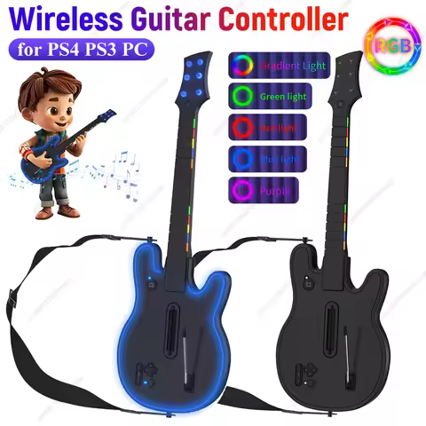 For PS4 for PS3 PC Guitar Hero Clone Hero Rock Band Wireless Guitar Controller Console Remote Joysti
