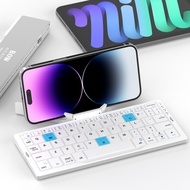 Foldable Keyboard with Magnetic Stand Aluminum Mini Keys Quiet Bluetooth Folding Keyboard Portable L