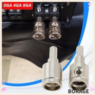 BORAG Car Audio Connector, Pure Copper 0GA 4GA 8GA Car Speaker Wire Terminal, Gold Silver Audio Amp 