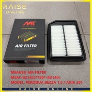 MEAUSU AIR FILTER  MSAF-BZ140(17801-BZ140)  MODEL: PERODUA BEZZA 1.0 / AXIA 2017