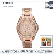 (SG LOCAL) Fossil ES2811 Riley Multifunction Crystal Stainless Steel Women Watch
