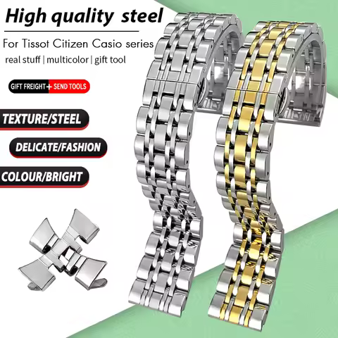 316L Stainless Steel Watchband 18mm 19mm 20mm 21mm 22mm 23mm 24mm for Citizen Eco-drive Casio Certin