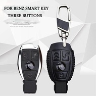 Genuine Leather Car Key Case Cover Fob Key Holder Chain For Mercedes Benz W203 W210 W211 W124 W202 W204 Amg Glk300 E260l 3 Buttom