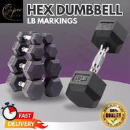Hex Dumbbell 5lbs-50lbs Rubberized LB Hexagonal Dumbbells with Metal Handle anti-rust handle