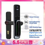 SINGGATE [Bundle] Smart Door Viewer Digital Door Lock + Biometrics Digital Gate Lock | FR009 + FM021