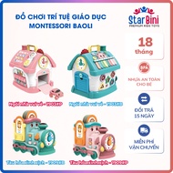 Montessori busy toy BAOLI BL4 House and Train, fun busybox, intellectual educational toy