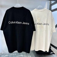 100% Original 【Calvin Klein】 Baju-T lelaki classic print letter Baju-T wanita embroidered armband te