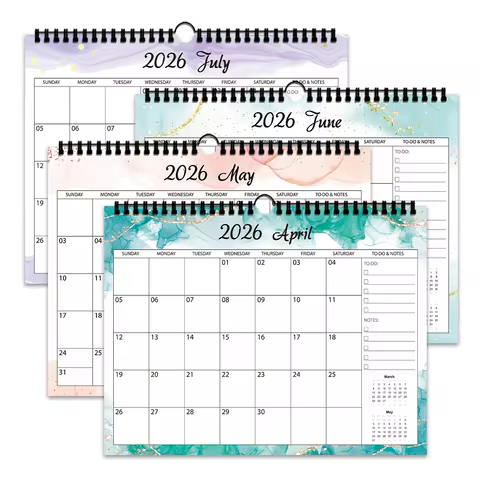 1pc 2026 Wall Calendar, Simple Watercolor Design, 12-Month Monthly Planner, Perfect Gift for Birthda