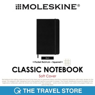 MOLESKINE Classic Notebook Soft Cover | Squared Pocket 9x14 cm Checkered Paper Top Portable Size