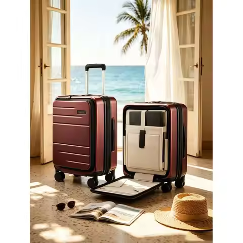 20Inch CarryOn Luggage, 22x14x9 Airline Approved, Expandable Polycarbonate Suitcase With Front Pocke