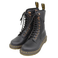 全新未使用 ▲ Dr.Martens Martens 1490HDW 10孔 WANAMA 側拉鍊繫帶皮靴，黑色，3碼，附鞋盒，女款