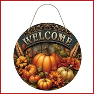 Pumpkin Fall Door Sign Rustic Farmhouse Wall Decoration Pumpkin Wooden Sign for Autumn Harvest Thank