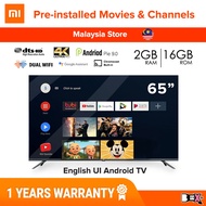 [English UI] Xiaomi MI TV 65 Inch HD Smart TV Android TV Television Android 9.0 2GB + 16GB Built-In CHROMECAST + DTS/Dolby Audio 20W speaker(1 Year LOCAL MALAYSIA WARRANTY)(English UI)