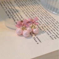 S925 Silver Super Sweet Pink Bow Earrings