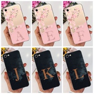 Casing For iPhone 7 8 SE 2020 2022 iPhone7 iPhone8 4.7" Fashion Flower Fog Initial Letter Soft Silicone TPU Phone Case