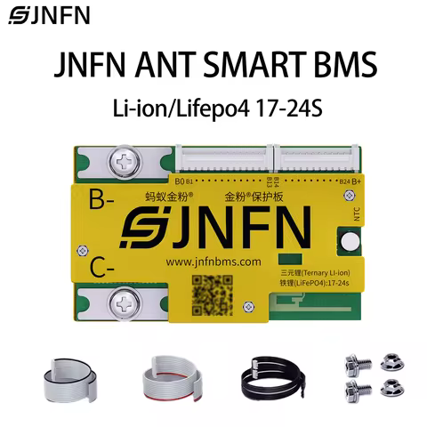 JNFN ANT BMS 17S-24S 48V 60V 72V 84V 40A 60A 80A Li-ion Lifepo4 Smart BMS with Bluetooth for E-bike 