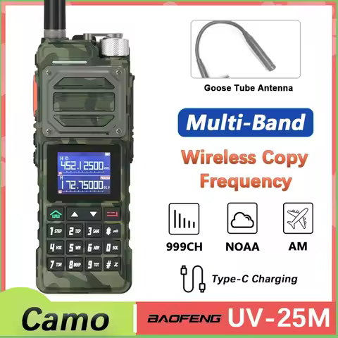 BAOFENG UV-25M Walkie Talkie Camo High Power Six Bands Fast Frequency Match Type USB C Charging UV-2