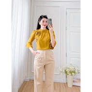 Áo kiểu nữ công sở cổ xếp ly tay lỡ thời trang - Eden Fashion Store - ASM248