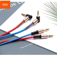 DWINR Audio Cable L Shape Jack 3.5mm for mobile phone to Speaker Salon Car Audio Aux Cable support 3
