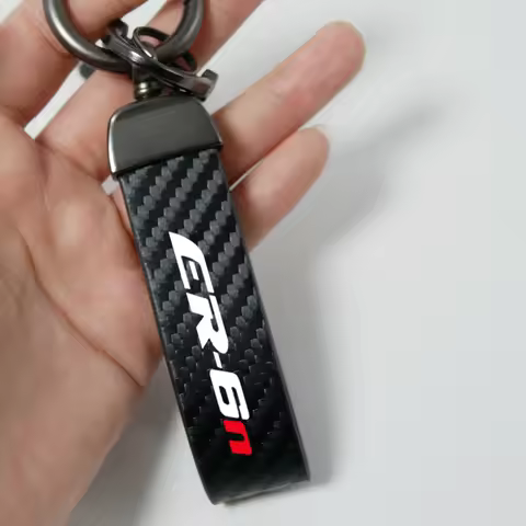 Motorcycle key chain Ring Carbon Fiber Metal Keychain Horseshoe Buckle for Kawasaki ER6N ER-6N ER 6N