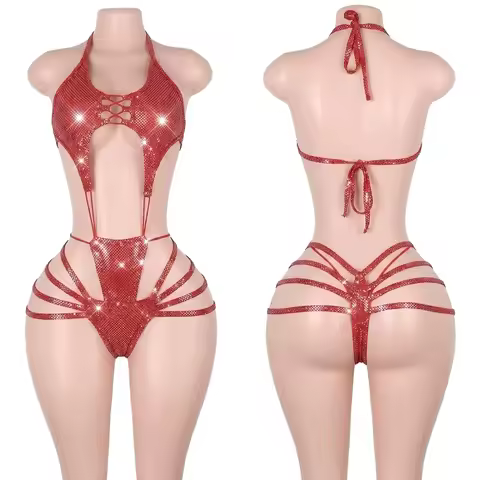 Bulk Exotic Dance Wear Spotted Silver Sequins Pole Dancing Outfits Club Wear Intimates Bodysuits Str