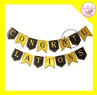 ป้ายจบการศึกษา เรียนจบ แสดงความยินดี รับปริญญา ธง Congratulations พร้อมริบบิ้น (ส่งเร็วจากกรุงเทพ) ท