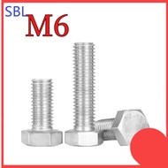 [SS-HX] 304 Stainless Steel External Hex Bolt Full Thread M6