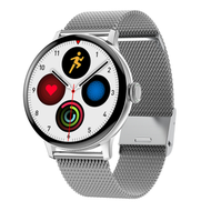 DT2+智慧手錶女性助手無線充手錶 藍牙通話資訊健康監測（銀鋼）