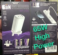65W GaN氮化 充電器   2 USB C 充電位 + 1 USB A 充電位   快充充電器