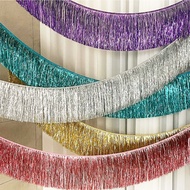 300*30cm Foil Curtain Party Decorations Fringe Garland Backdrop Tassle Fringe Banner For Birthday